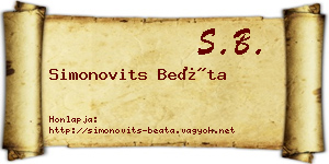 Simonovits Beáta névjegykártya